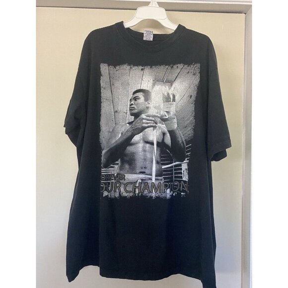 VTG Muhammad Ali Forever Our Champion T-Shirt Tee Black 2XL Tall - Picture 1 of 4